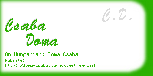 csaba doma business card